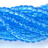 Czech Seedbeads 6/0 Aqua Transparent Qty: 23g Tube