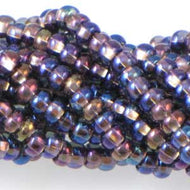 Czech Seedbeads 6/0 Black Diamond Copper Lined AB Qty:Approx. 69g