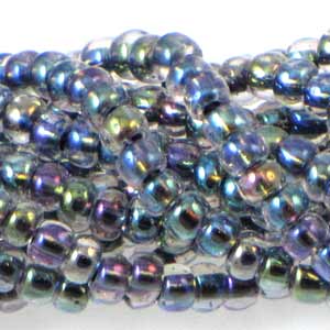 Czech Seedbeads 6/0 Crystal Black Color Lined AB Qty:Approx. 73g
