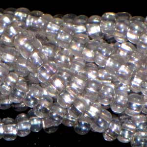 Czech Seedbeads 6/0 Crystal Silver Lined AB Qty:23g