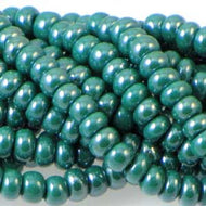Czech Seedbeads 6/0 Dark Green Opaque Luster Qty:23g