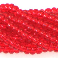 Czech Seedbeads 6/0 Light Ruby Transparent Qty:23g