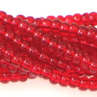 Czech Seedbeads 6/0 Ruby Transparent Qty:74g hank