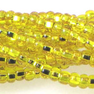 Czech Seedbeads 6/0 Yellow Silver Lined Qty:23g Tube