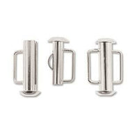 Silver Plated Slide Tube Bar Clasp 16.5mm Qty:1