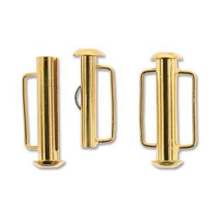 Gold Plated Slide Tube Bar Clasp 21.5mm Qty:1