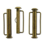 Antique Brass Slide Tube Bar Clasp 26.5mm Qty:1