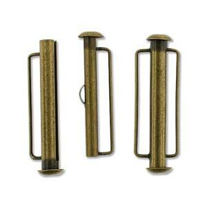 Antique Brass Slide Tube Bar Clasp 31.5mm Qty:1