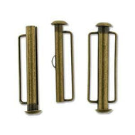 Antique Brass Slide Tube Bar Clasp 31.5mm Qty:1
