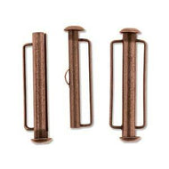 Antique Copper Slide Tube Bar Clasp 31.5mm Qty:1