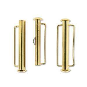 Gold Plated Slide Tube Bar Clasp 31.5mm Qty:1
