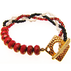 'Sunshine Dreams' Bracelet Kit in Relaxed Red by The Beading Room