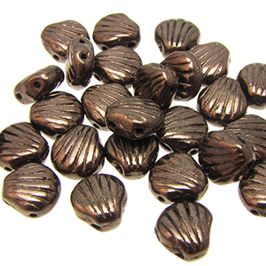 Czech Shelly Beads 8mm Chocolate Bronze Qty:20