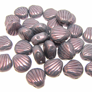 Czech Shelly Beads 8mm Chalk Lumi Purple Qty:20
