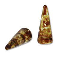 Czech Spikes 5x13mm Crystal Picasso Qty:25 strung