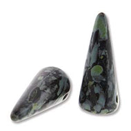 Czech Spikes 5x13mm Jet Picasso Qty:25 strung