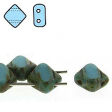 Load image into Gallery viewer, Czech Silky Beads 6mm Turquoise Travertine Two-Cut Qty:40 strung

