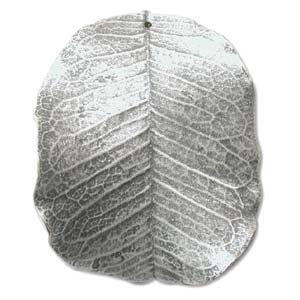 Leaf Pendant Sterling Silver Coated Carob Leaf Matte 52-65mm *D*