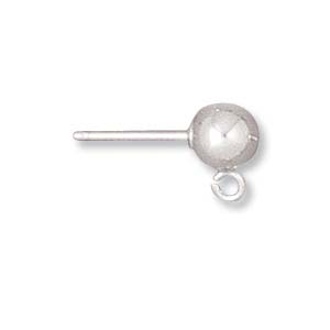 Sterling Silver Post Earrings 5mm Ball  Qty:2