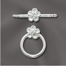 Sterling Silver Flower Toggle 15mm Qty:1