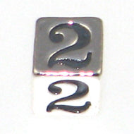 Sterling Silver Number Blocks 4.5mm-2 *D* Qty:1