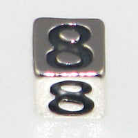 Sterling Silver Number Blocks 4.5mm-8 *D* Qty:1