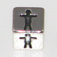 Sterling Silver Symbol Blocks 4.5mm-Boy *D* Qty:1