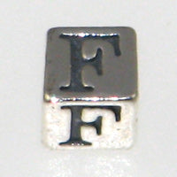 Sterling Silver Alphabet Blocks 4.5mm-F *D* Qty:1