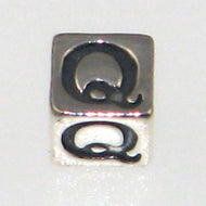 Sterling Silver Alphabet Blocks 4.5mm-Q *D* Qty:1