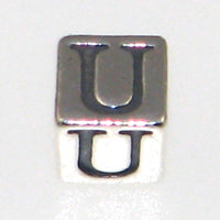 Sterling Silver Alphabet Blocks 4.5mm-U *D* Qty:1