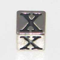 Sterling Silver Alphabet Blocks 4.5mm-X *D* Qty:1