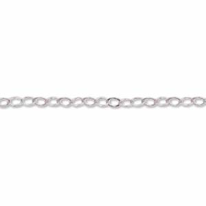 Sterling Silver Flat Cable Chain-1.3 mm Qty:1 foot