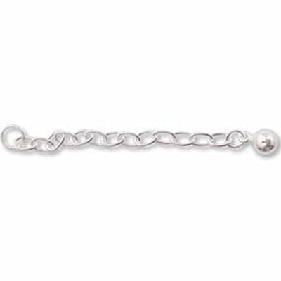 Sterling Silver Extender Chain w. Ball & Split Ring Qty:1