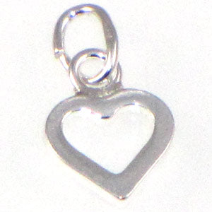 Sterling Silver Charm Open Heart 7x9mm Qty:1