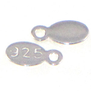 Sterling Silver Tags .925 Quality 6.25x3mm Qty:10