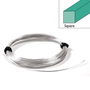 Sterling Silver Square Wire 20 Gauge Half Hard Qty:1 foot