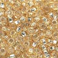 Czech Seedbeads 8/0 Straw Gold Silver Lined Qty:23g