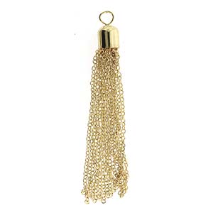 Chain Tassel with 8mm Bell Cap Shiny Gold Plated Qty: 1