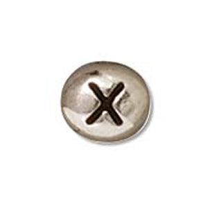 Plated Pewter Alphabet Bead Silvertone X by TierraCast *D* Qty:1