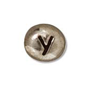 Plated Pewter Alphabet Bead Silvertone Y by TierraCast *D* Qty:1