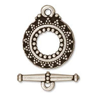 Antique Silver Plated Toggle Bali Circle by Tierracast Qty:1
