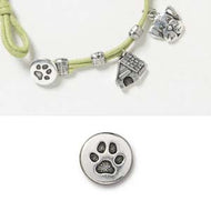 Antique Silver Plated Small Paw Button 12mm by Tierracast Qty:1
