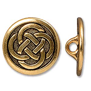 Antique Gold Plated Celtic Button 17mm by Tierracast Qty:1