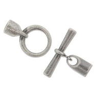 Antique Silver Plated Glue-In Toggle 6.2mmID Qty:1