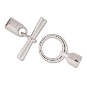Silver Plated Glue-In Toggle 6.2mmID Qty:1