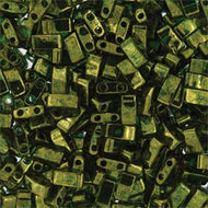 Miyuki Half Tila 0306 Olive Green Gold Luster Qty:10g