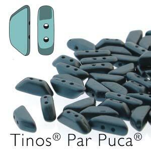 Czech Tinos Beads 4x10mm by Puca Pastel Petrol Qty: 10g