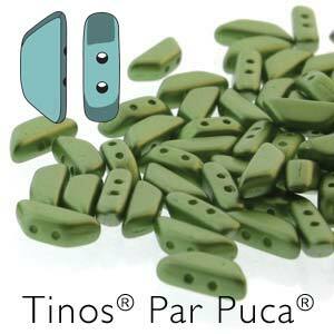 Czech Tinos Beads 4x10mm by Puca Pastel Olivine Qty: 10g