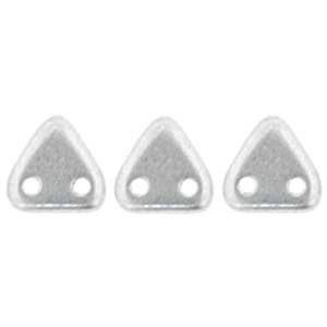 Czech Triangles 6mm Metallic Silver Matte Qty:10g