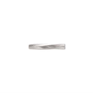 Silver Plated Twisted Tube Bead 1.2x10mm Qty:144